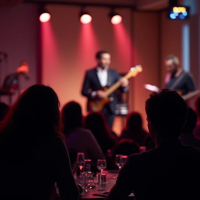 Evento corporativo con músicos